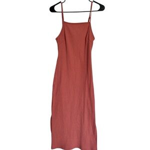 Elegant Rust Striped Dress